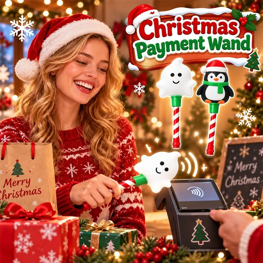 Comfortable Grip Christmas Payment Magic Wand Lightweight Hidden Card Slot Card Swipe Magic Wand Compact Contactless Card Wand