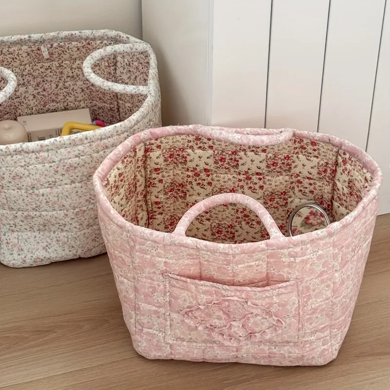 Rural Flower Dirty Clothes Basket High-value Fashionable Large Capacity Foldable Garbage Storage Basket