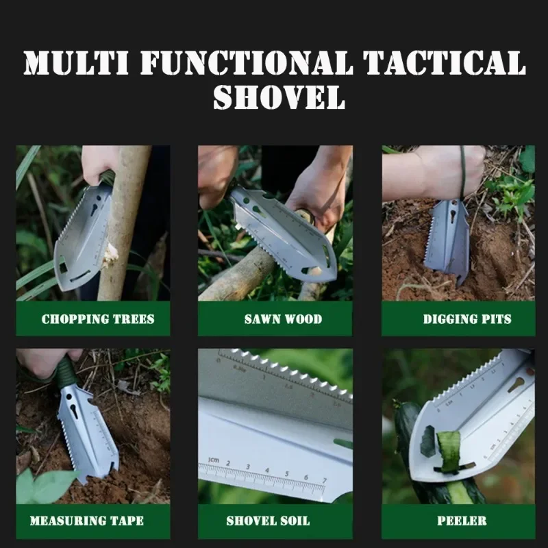 Portable Camping Hiking Shovel Multifunctional Manual Traveling Picnic Shovel Ordnance Survival Outdoor Equipment Gardening Tool