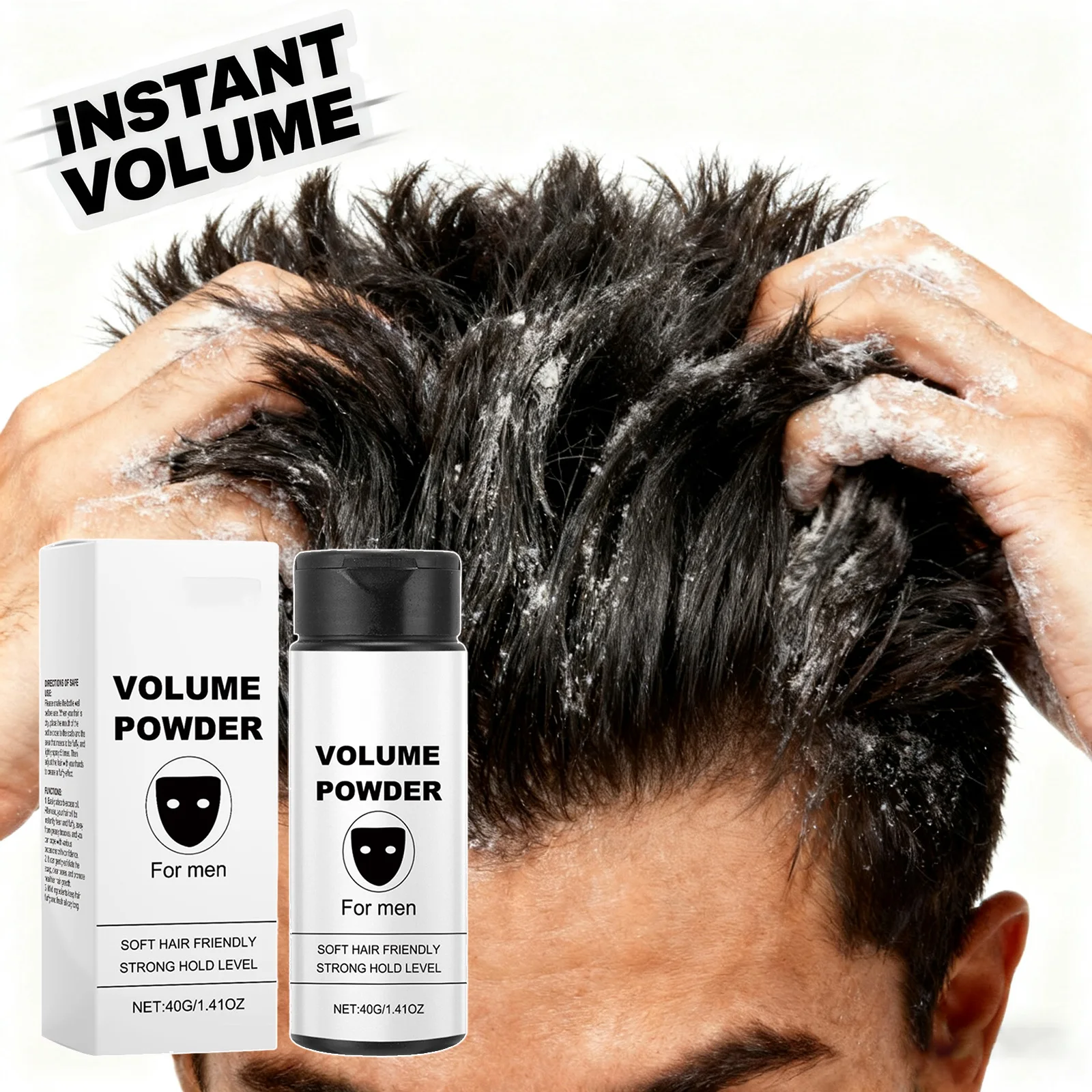 Men's Hair Styling Powder Volumizing Texture Fluffy Hair Powder Matte Finish Oil Control Hair Building Fibers for Thicker Unisex