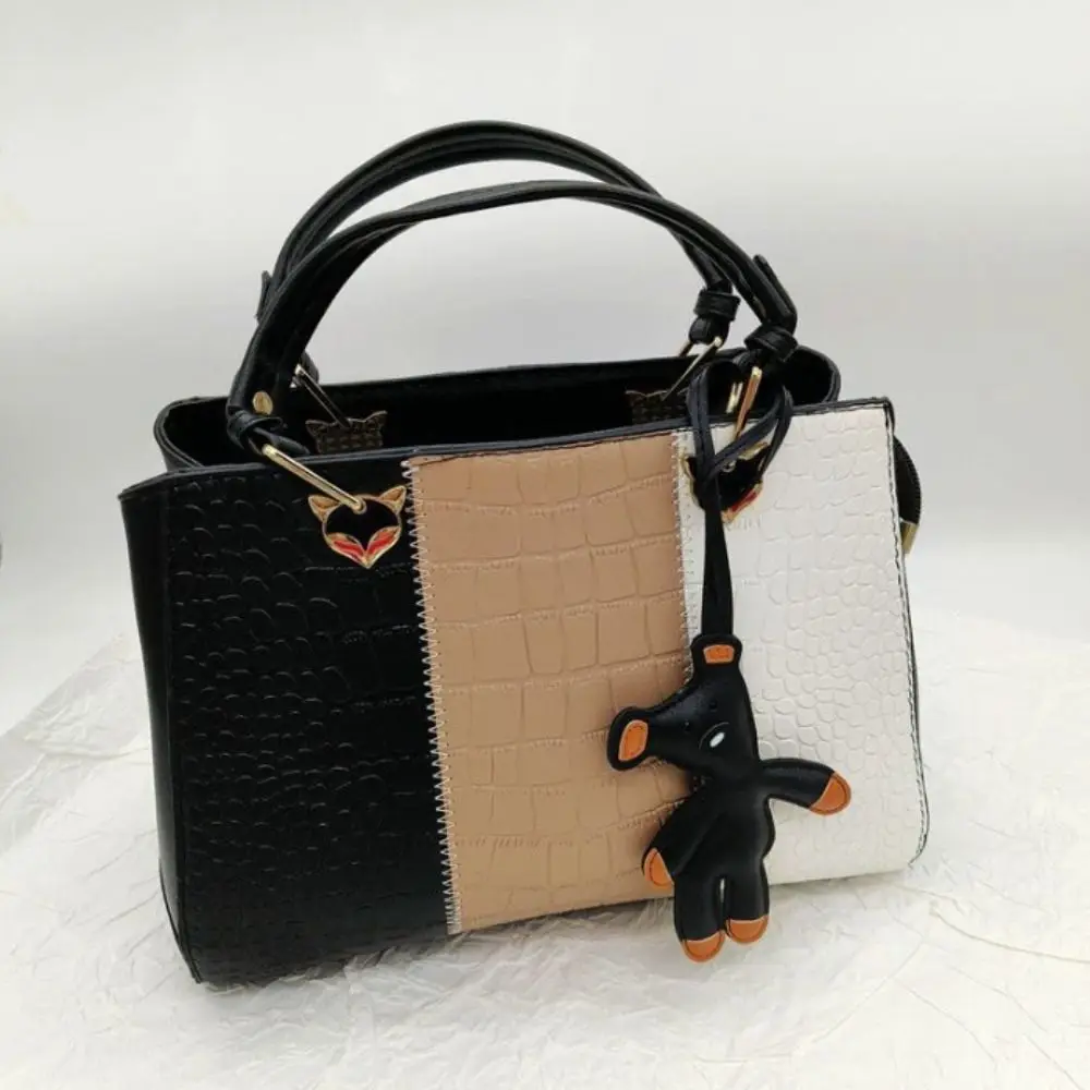 Cute PU Leather Bear Bag Pendant Cartoon Soft Stuffed Bag Charm Bear Shape Kawaii Key Ring Accessories Bag Charms Decorations