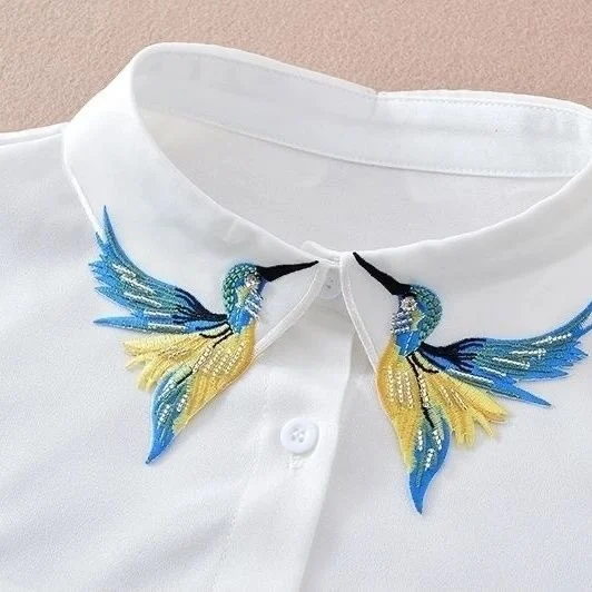 Women's Lace Chiffon Cotton Faux Doll Collar Autumn Winter Sweater Shirt Inner Layer Accessory