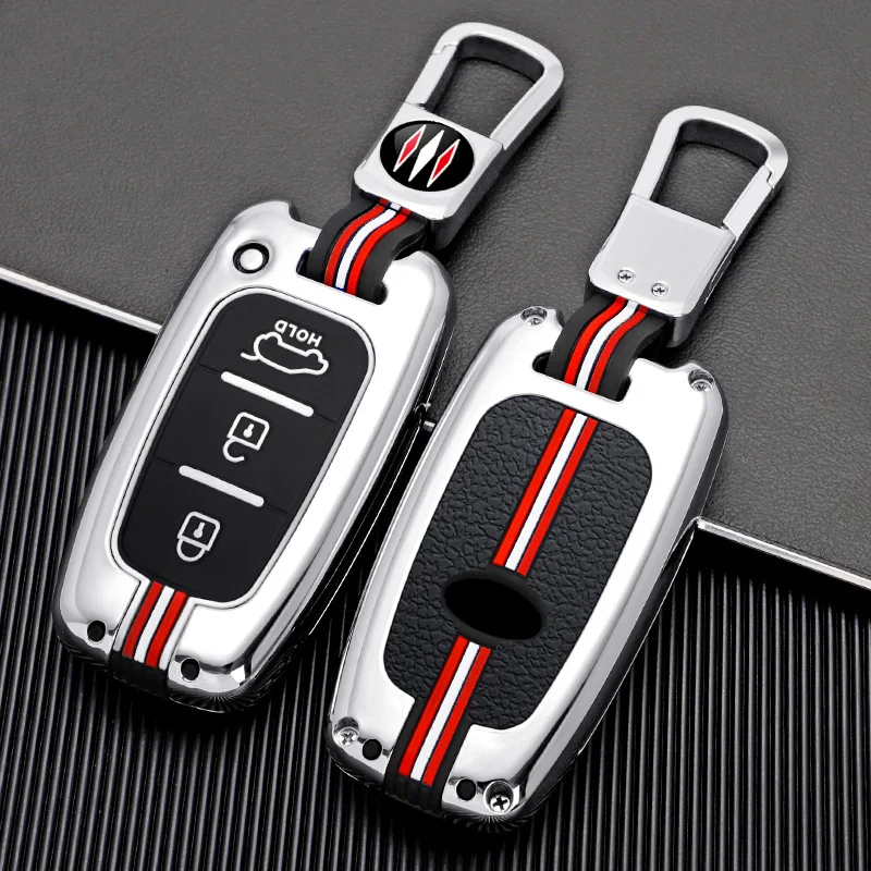 Zinc Alloy Car Key Case For Hyundai Solaris HB20 Veloster SR IX35 Accent Elantra For KIA RIO Forte K2 K3 K5 Sportage Accessories