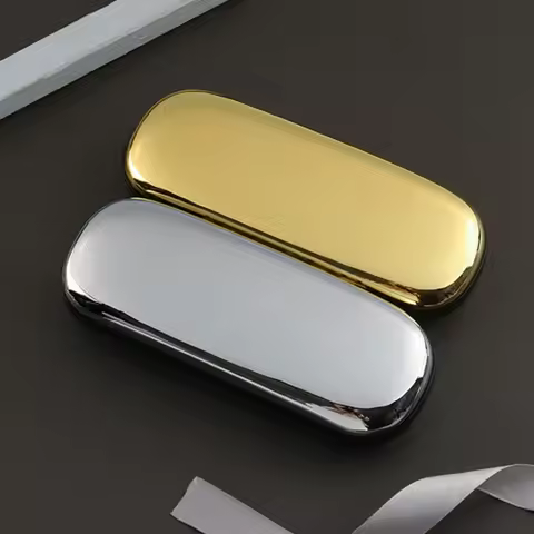 Hard Glasses Case Spectacle Box Eyeglasses Case For Women Iron Sheet Optical Bag Myopia Box Oval Magnet Eye Reading Handmade Box