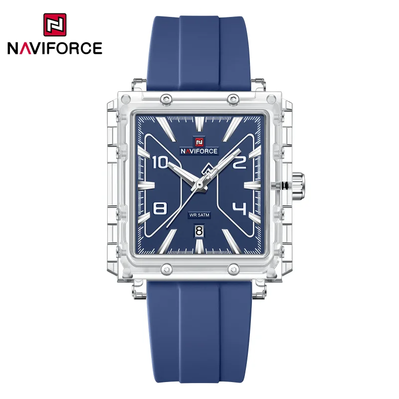 NAVIFORCE 2026 Men's Quartz Calendar Movement Wristwatch 5ATM Waterproof Fashion Night Light Pointer Display Boy's Watches Gifts