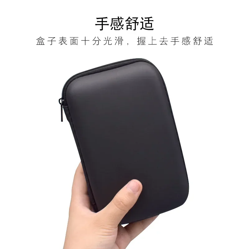 Mini Storage Bag EVA Waterproof Bluetooth Earphone Data Cable Travel Organizing Container Zipper Bags Fashion Black Storage Case