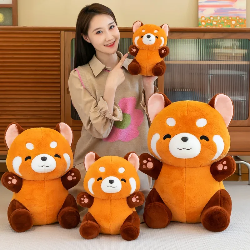 Cartoon Kawaii Small Animal Orange Raccoon Plush Toys Creative Cute Plush Raccoon Pillow Room Decorations Kids Birthday Gifts