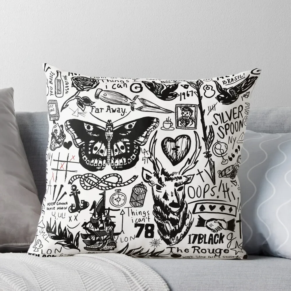 Tattoos Collage Throw Pillow Sofa Cushion Cushion Cover