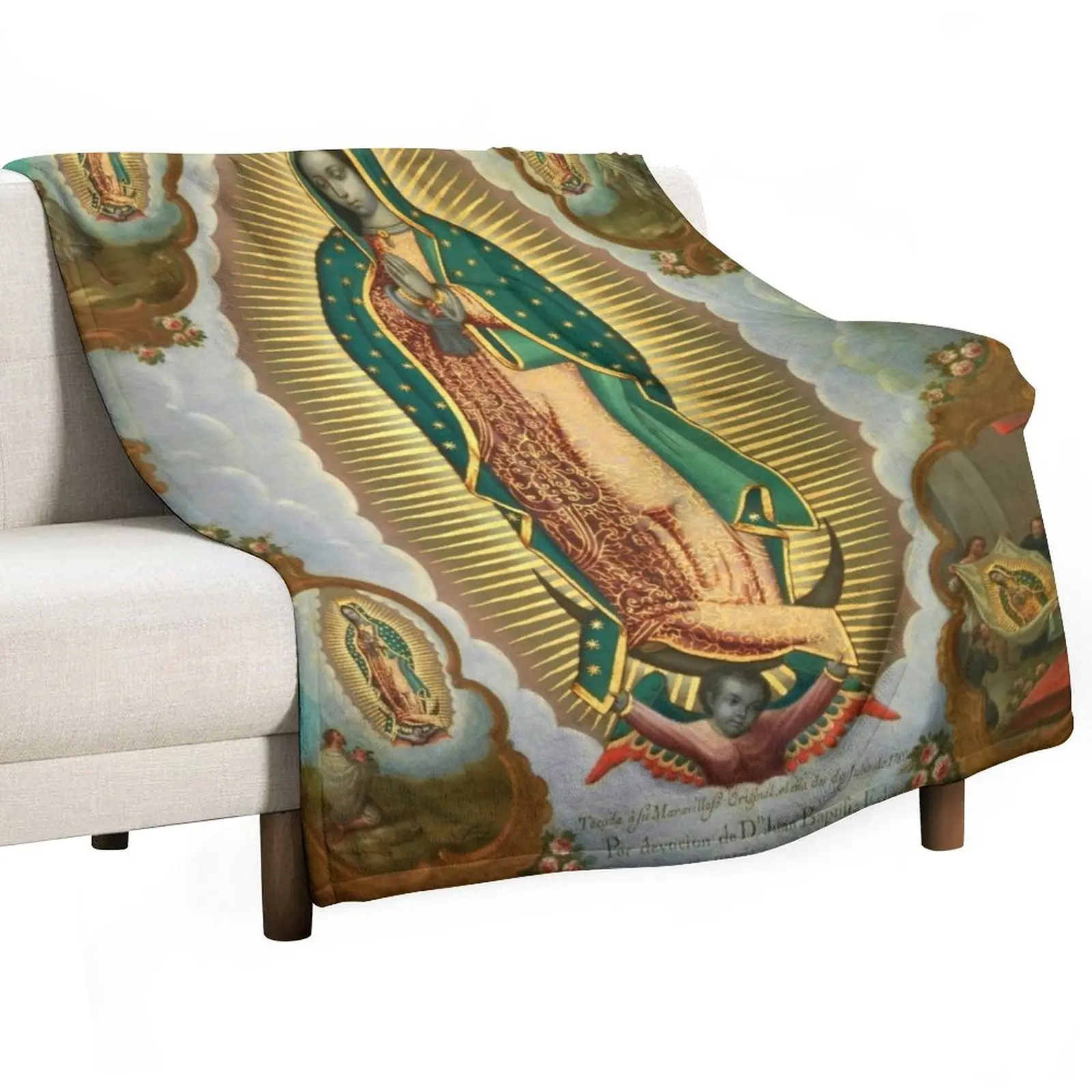 

La Guadalupana - Virgin of Guadalupe On view at The Met Gallery 749 Throw Blanket Warm Cozy Throw Blanket for Living Room Couch