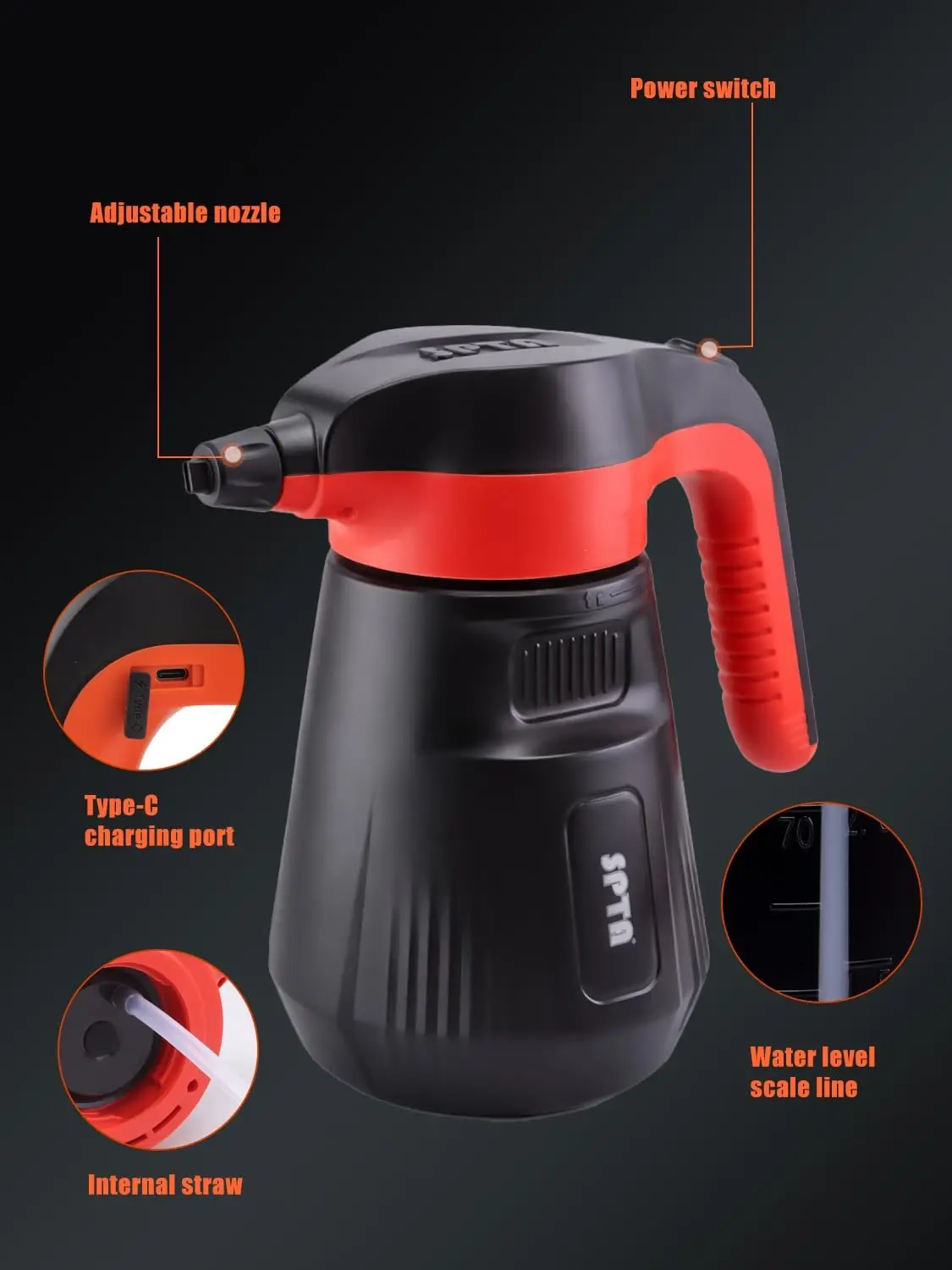 225L76Oz Electric Pressurized Soap Sprayer Car Foam Sprayer Cordless Pump Sprayer Car Wash Pressure Washer Foamer 500ML Shampoo