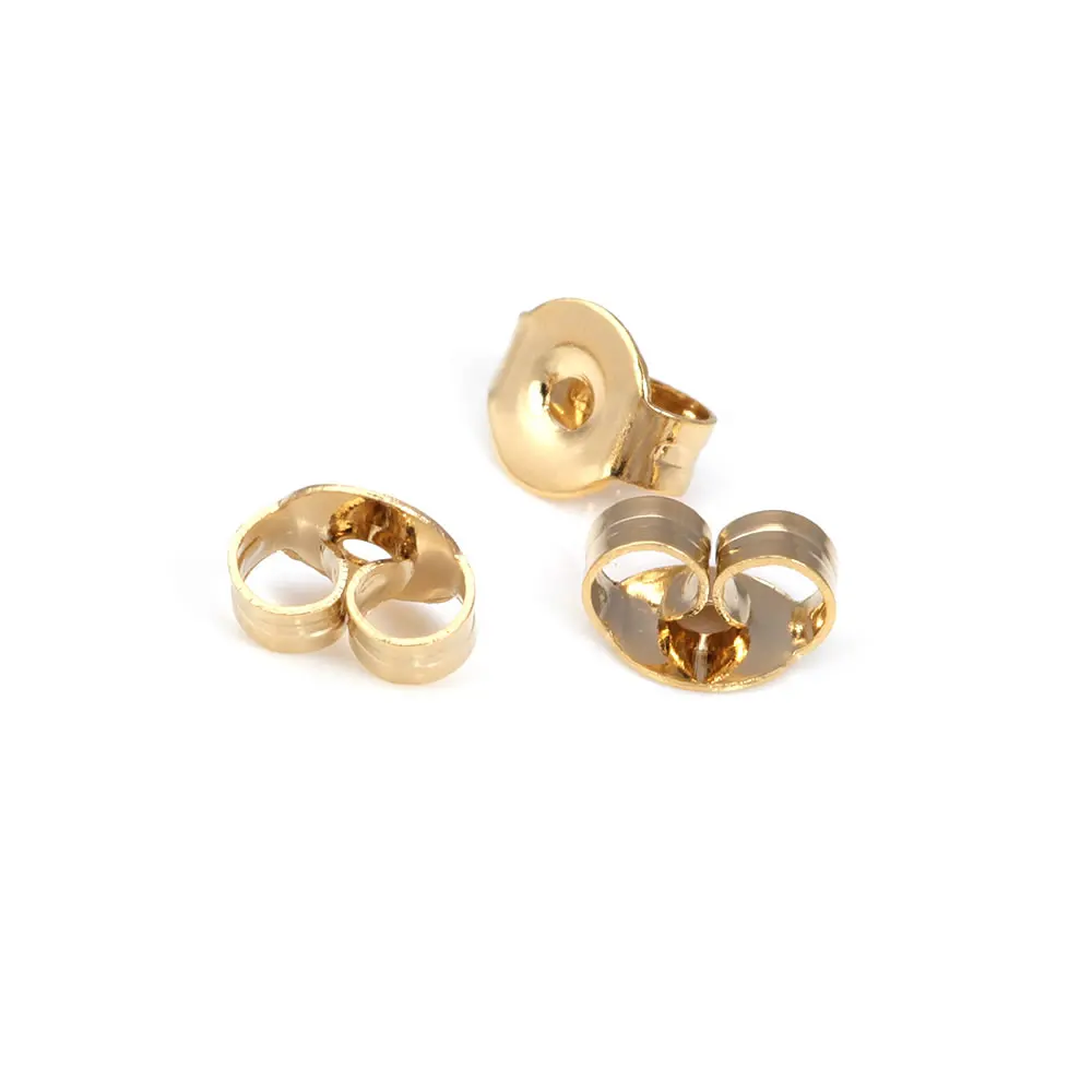 18K Gold Color Butterfly Heart Shape Stud Earring Back Stopper High Quality Diy Jewelry Making Supplies Accessories for Women