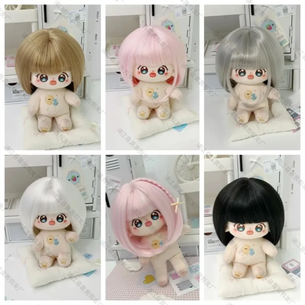 Simulation Doll Girl DIY Dress Up Bobo Head Wig BJD SD Doll Makeup Accessories Wig Cover 2D Big Head Doll Decoration Short Hair