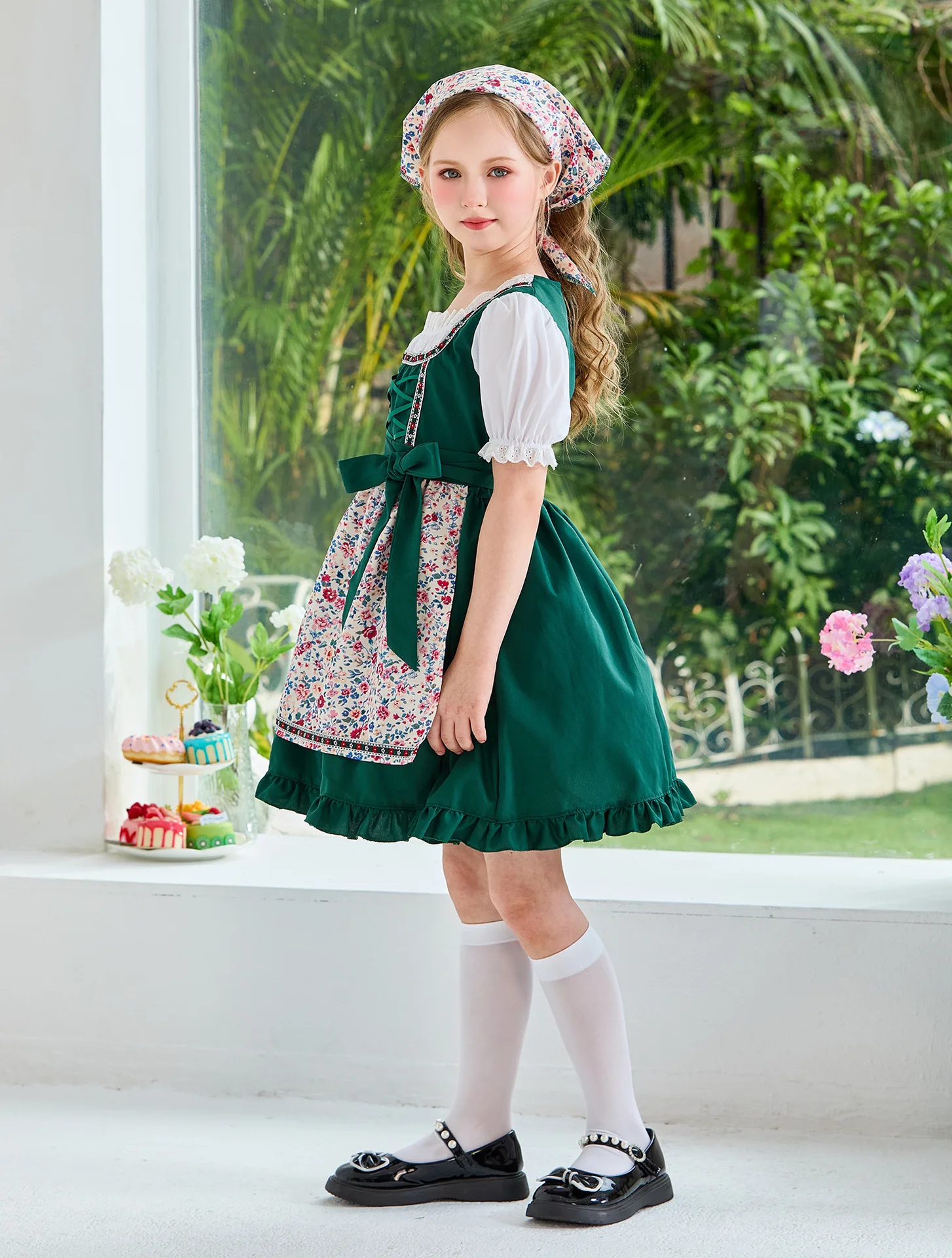 Bayerisches Kinderkleid Dirndl-Lolita-Kleid im Landhausstil für Mädchen, Prinzessinnen-Partykostüm für Hochzeiten – Detail 39