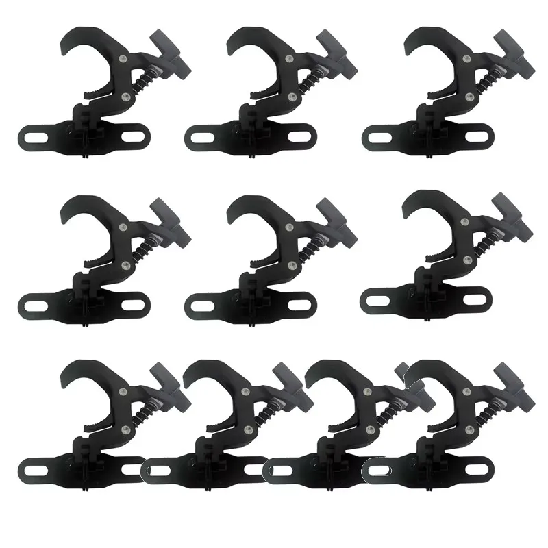 10 Stück/Set Aluminium Faltbare DJ-Lichtklemme für Professionelle Moving-Head-Bühnenbeleuchtung, Disco-Lichter, Klappbare Traversenklemme