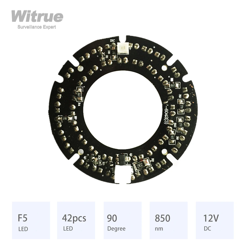 Imagem -02 - Witrue 42 Peças ir Led Infravermelho Placa 850nm Tamanho de 90 Graus 60x60 mm para Câmeras de Vigilância Cctv Visão Noturna Acessórios