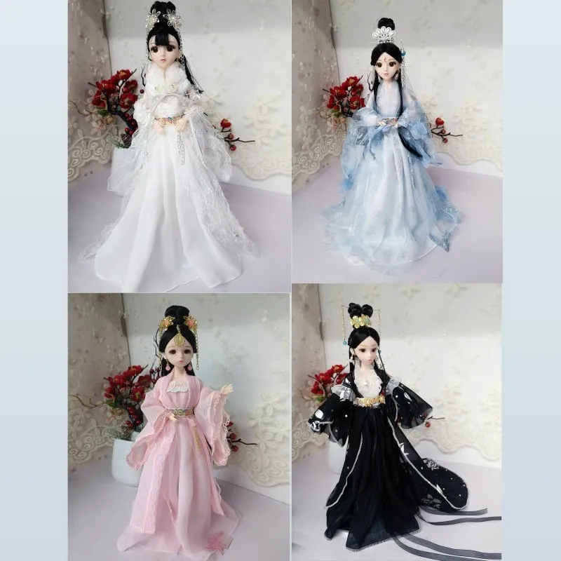 

Kids Chinese Costume Hanfu Doll Traditional Ancient Princess Fairy Simulation Simple Dress Up 30cm Doll For Girls Toy Gift LE073