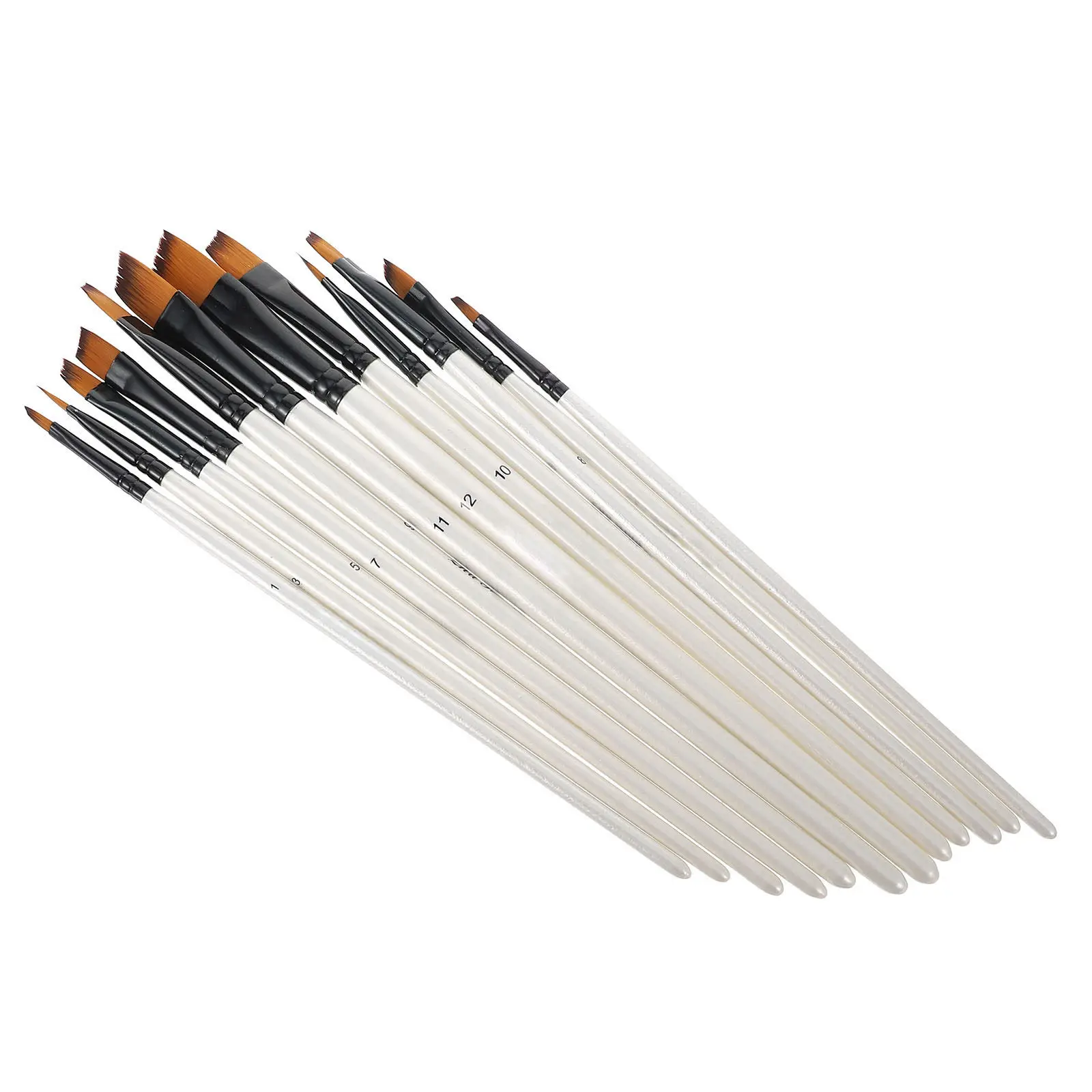 12Pcs Wooden Handle Watercolor Paint Brushes Set Eco-Friendly Safe Gentle Art Drawing Kit for Beginners Professionals Craft