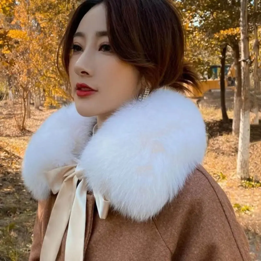 

Новый теплый шарф с меховым воротником, мягкие женские шарфы из искусственного меха, ультра-бант, лента для шеи, плечи, холодная погода