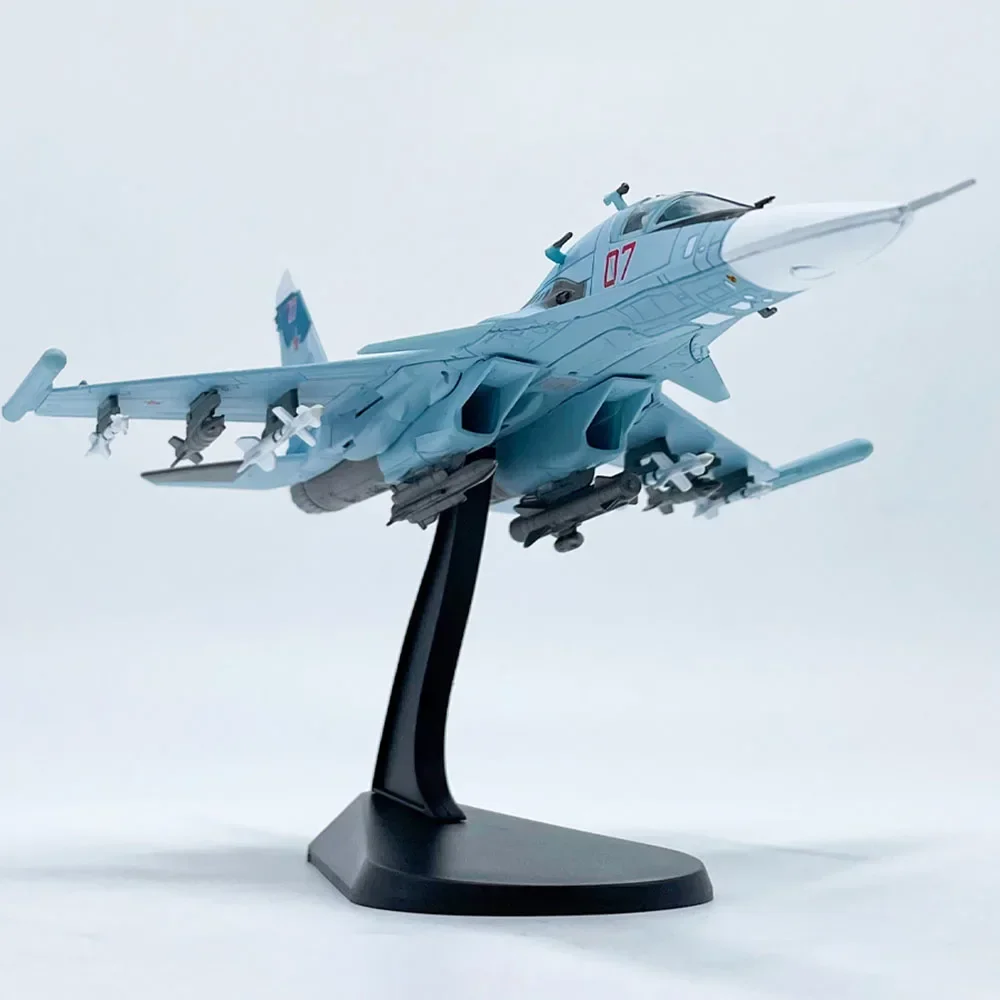 Liga e plástico russo Sukhoi Fullback Aircraft Model, Diecast 1: 100 Scale, Cy-34, SU34, brinquedo decorativo