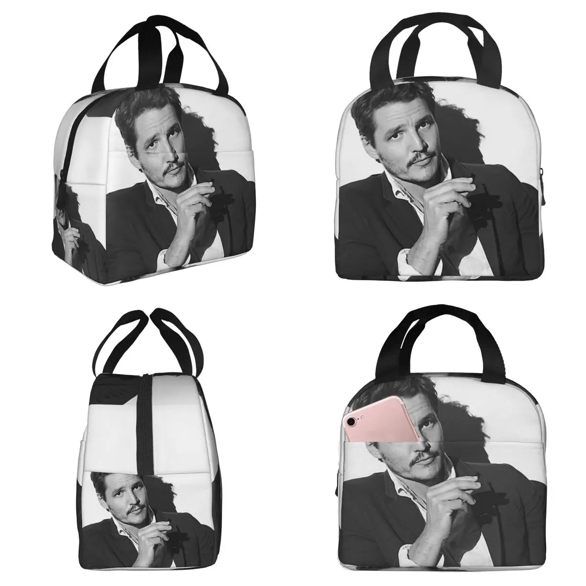 Pedro Pascal Sacred Heart Insulated Lunch Bag for Kids School Cooler Thermal Food Box Tote Leakproof Lunch Boxes Container