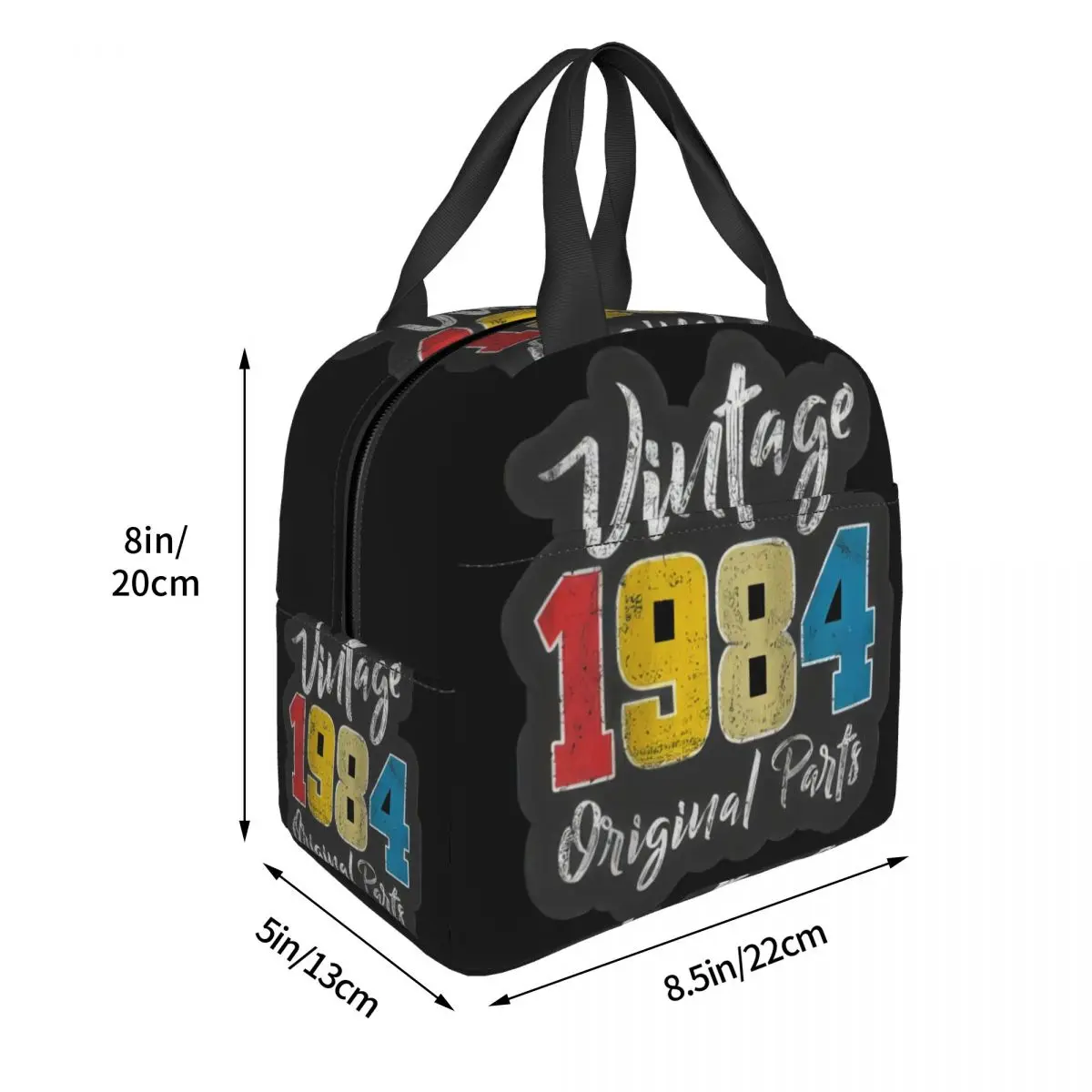 40th Birthday Gift 1984 Vintage Original Parts Lunch Bag Unisex Portable Cooler Insulated Lunch Box Food Bento Box