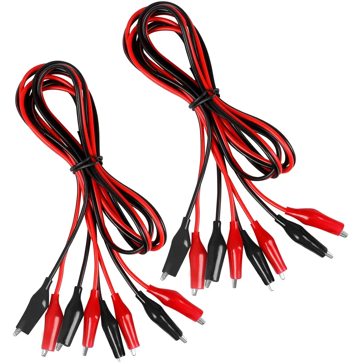 4Pairs 1M Alligator Clips Electrical, Insulated Test Leads with Alligator Clips, Stamping Double-ended Jumper Wires