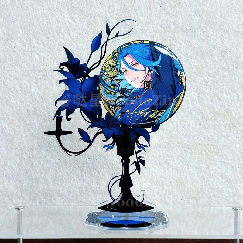 Flower & Shadow Candlestick Badge Holder, 15/17cm Vintage Acrylic Pin Display Rack for Gothic Aesthetic Desk Decor Collection