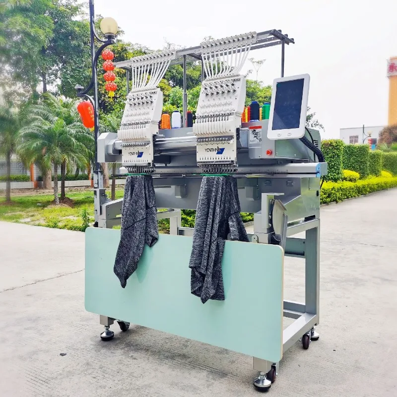 Customized YX-ML 12/15 Needles High Quality 2/Two Head Hat And Ready-Garment Embroidery Machines Prices
