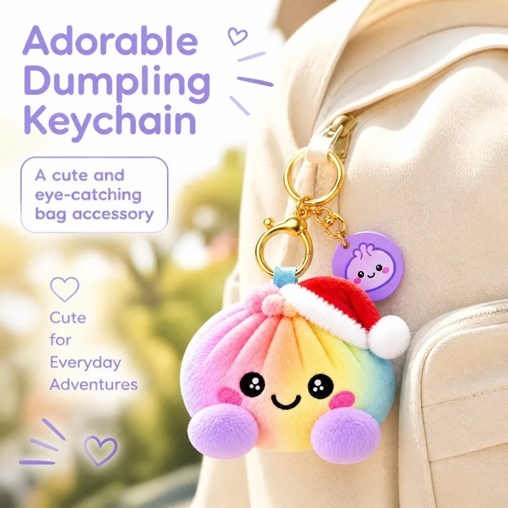 Stress Relief Soft Stress Ball Keychain Food Shaped Realistic Fidget Key Ring Cute Squishy Dumpling Keychain Kids
