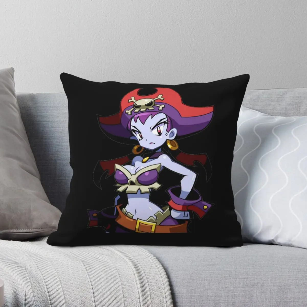 Shantae-funda de almohada cuadrada de bota Risky, funda de almohada decorativa con cremallera creativa de terciopelo y lino de poliéster, funda de cojín para cama de 45x45