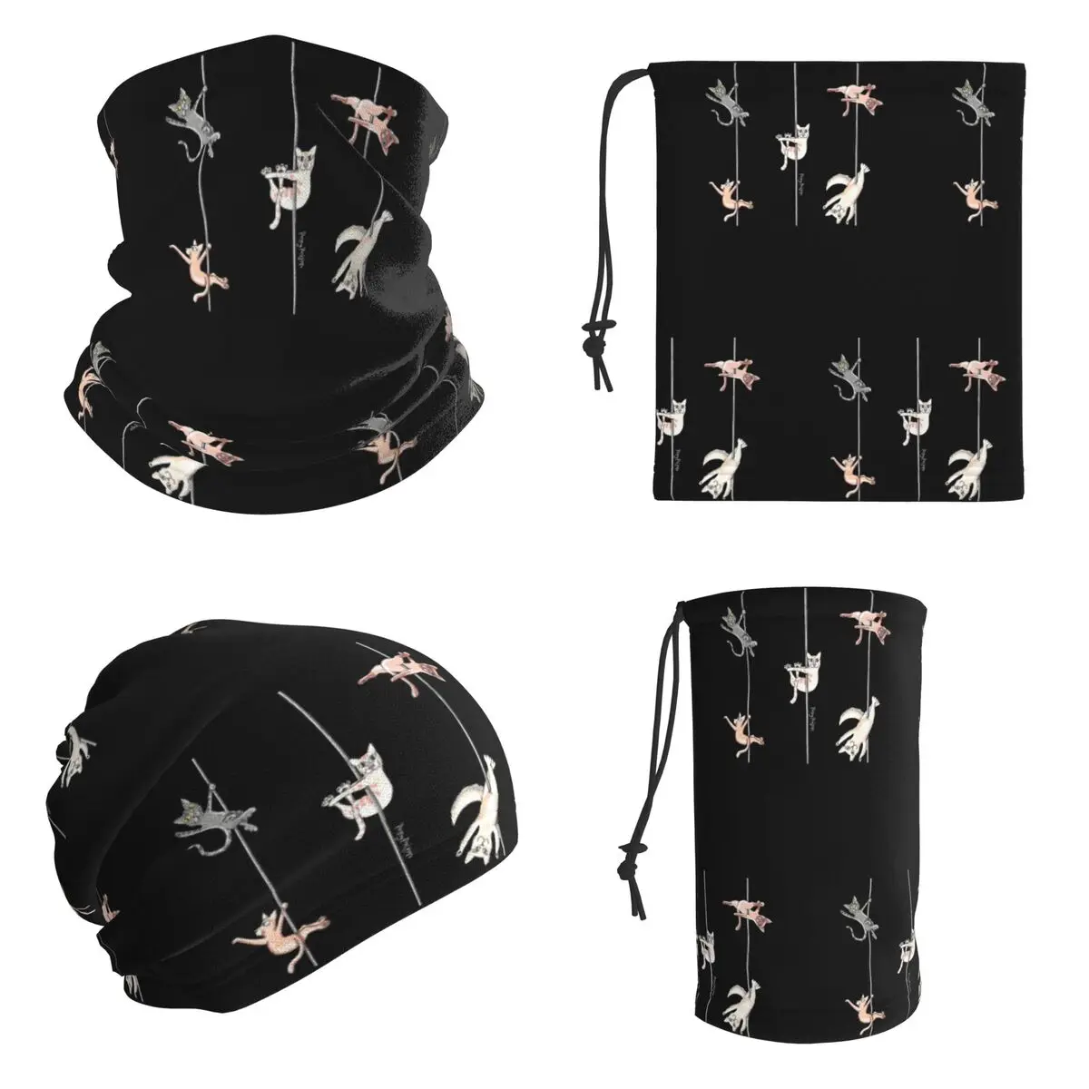 Pole Kittens At Play Bandana Neck Gaiter Printed Magic Scarf Riding Face Mask Unisex Adult All Season