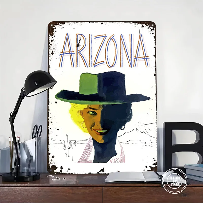 Arizona Poster Customized Vintage Metal Signs Wall Art Retro Tin Plaque for Decoration Home Decor Accessories House Custom Plate