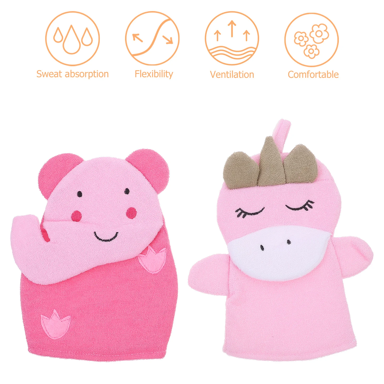 2Pcs Peeling Handschuhe Cartoon-Muster Dusche Körper Schrubben Mitt Baden Tiefe Pflege Liefert Dusche Handschuhe