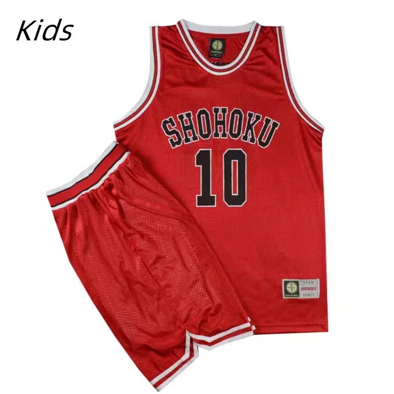 Anime Shohoku Kids Basketball Shirt RUKAWA Sakuragi Basketball Jersey Outdoor Sports Child Set Cosplay Youth Basketball Uniform