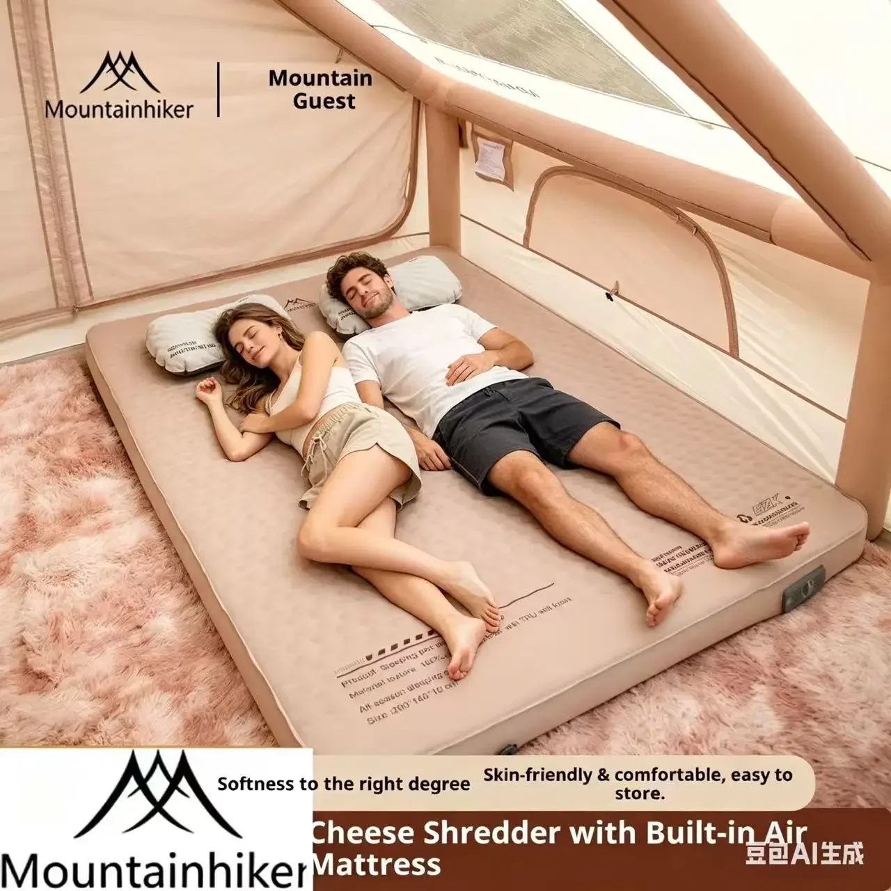 MOUNTAINHIKER Self-inflating Camping Mattress-Thick Sponge Pad with Memorylike Rebound Function,Includes Storage Bag