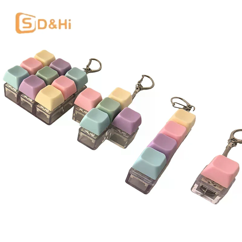 1pcs1/4/5/9 Keys Mechanical Keyboard Axis Tester  Button Keycap  Keychain Keyboard Keychain Toy Finger Keyboard Caps Toy