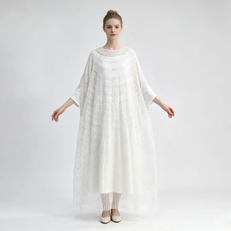 Hochwertiges Luxus-Maxikleid aus Mesh für Damen, mit Strass-Verzierungen, Elegantes Abendkleid für Bankette, Hochzeiten und Formelle Anlässe – Detail 5
