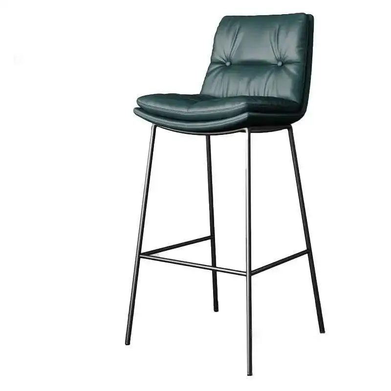 

Modern Minimalist Leather Bar Chairs for Bar Furniture Cafe Chair Nordic Designer Light Luxury Household Backrest High Bar Chair