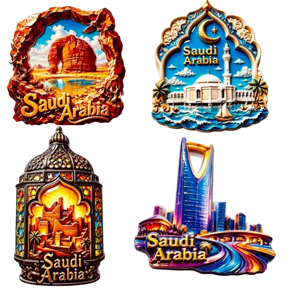 Asia  Saudi Arabia  3D Fridge Magnets Tourism Souvenir Refrigerator Magnets Sticker