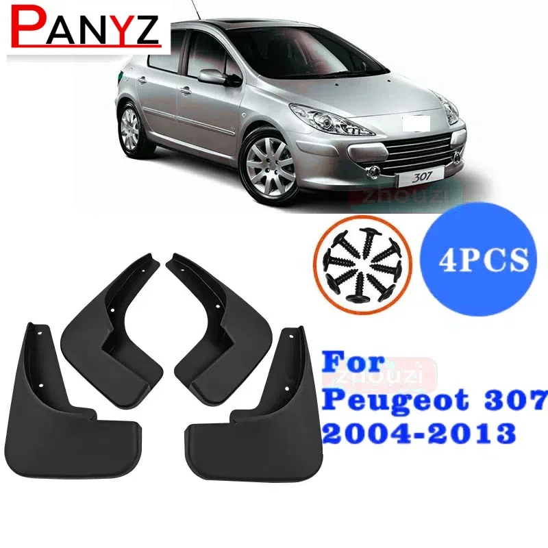 For Peugeot 307 307sw 2001~2011Mudguards Mudflap Fender Mud Flap Flaps Splash Guards Accessories 2003 2005 2006 2007 2009 2010