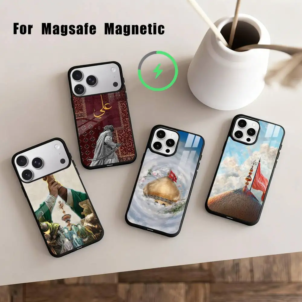 

I-Imam Hussain S-Shia Ali-I Phone Case For iPhone17,16,15,14,13,12,11 Plus,For Magnetic Wireless Charge Cover