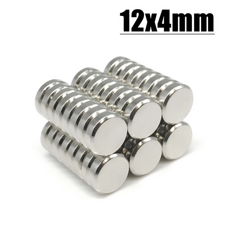 5/10/20/50/100/200/500Pcs 12x4 Neodymium Magnet 12mm x 4mm N35 NdFeB Round Hook Tool Permanent Magnetic imanes Disc imanes