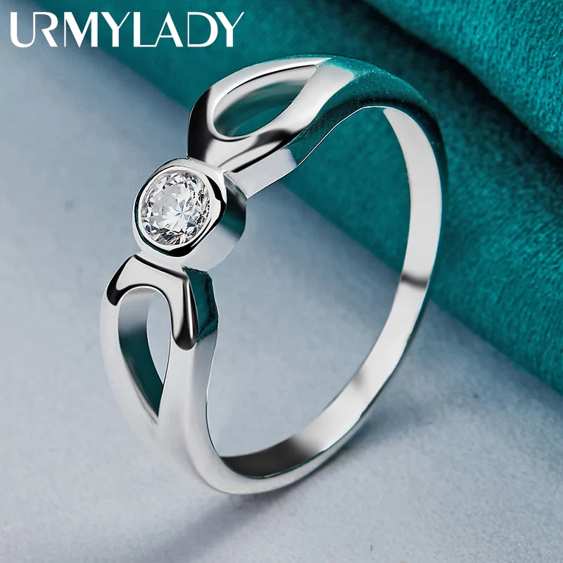 URMYLADY-Anillo de Plata de Ley 925 con forma de ojo de Ángel para mujer, Circonia cúbica, zirconia, circonita, zirconita, zirconita, boda, fiesta, moda