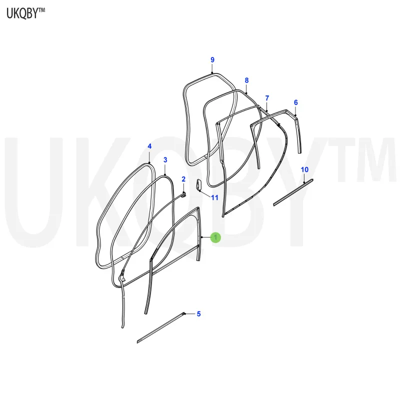 Ja gu ar all-new X F 2016 La nd Ro ve r T2H22335 glass running seal T2H22335   T2H22334