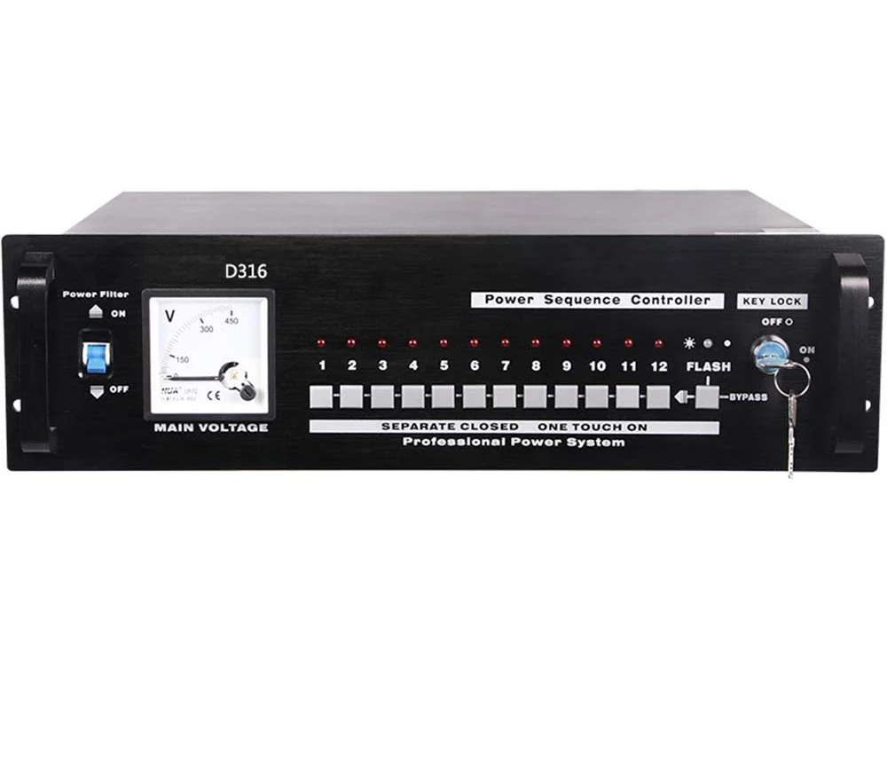 D316 Professional 12-Channel Power Sequence Controller For Audio System Conference System Dj Equipment