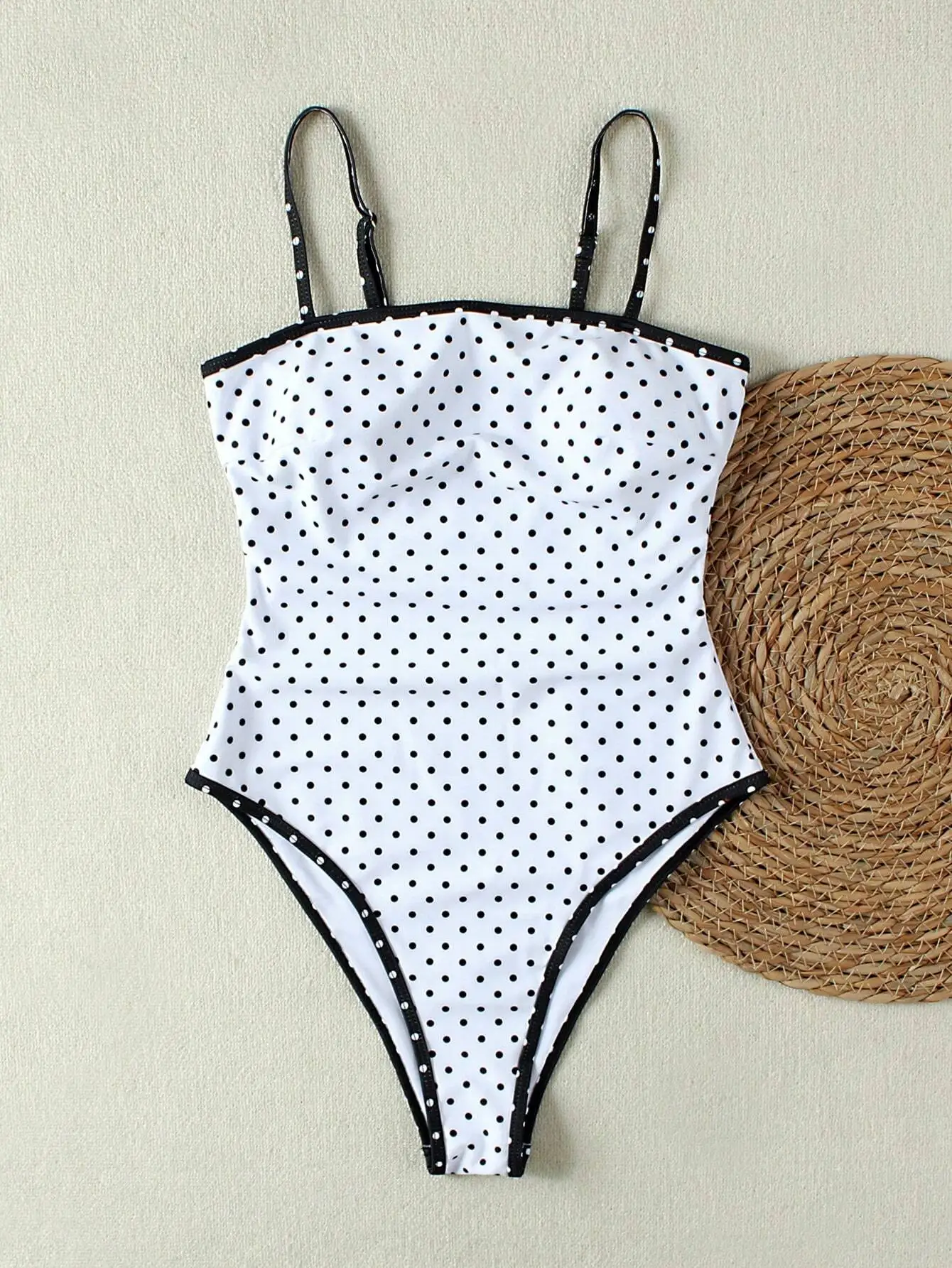 Polka Dot Bandage One Piece Swimsuit Women Swimwear Bodysuit Monokini Swim Suit Bathing Suit Beachwear Summer