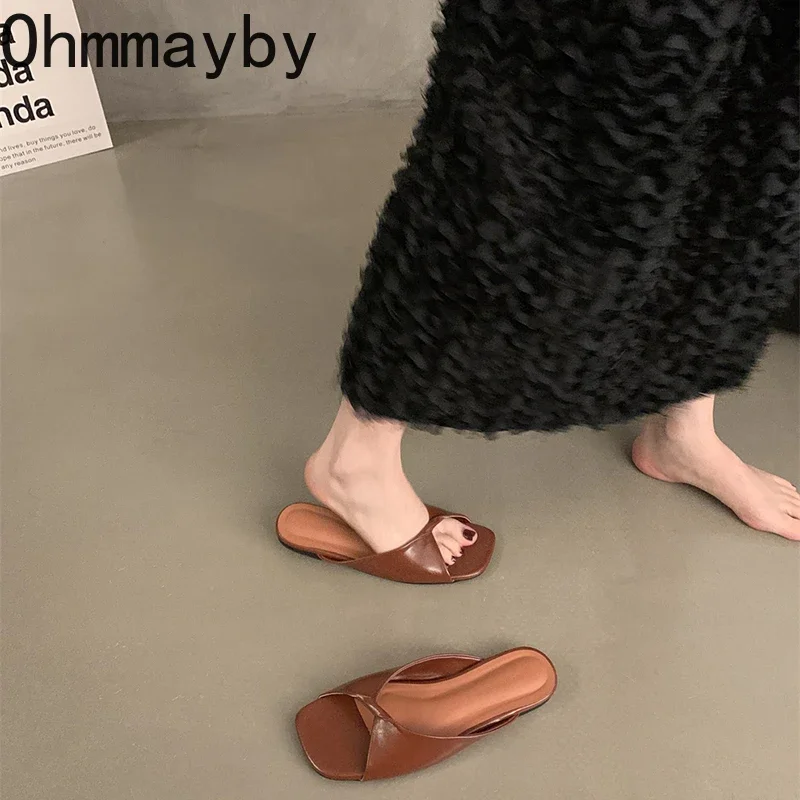 2024 Designer Summer Women Slipper Fashion Comfort Ladies Open Toe Flats Slides Casual Beach Dress Sandal Shoes