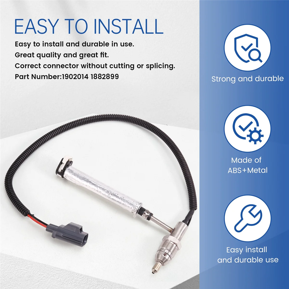 1902014 1882899   การใช้วาล์วไอน้ําการใช้ Vaporiser เซ็นเซอร์อุณหภูมิไอเสียสําหรับ Ford Focus III 2.0 TDCi 2014-2017—L49A