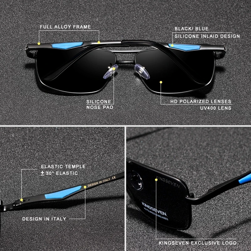 Wysokiej jakości minimalistyczne okulary przeciwsłoneczne Kingseven, klasyczny design, zupełnie nowy modny styl, niezbędny dodatek, zapewniają wyraźny wzrok i wyjątkowy styl, kupuj już teraz.