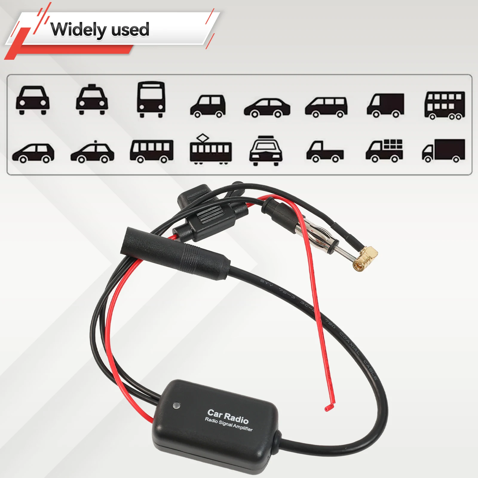 Car Stereo Antenna DAB+FM Aerial Splitter Cable Adapter 12V Radio Signal Amplifier Antenna Signal Booster FM/AM Car Accessories view 6